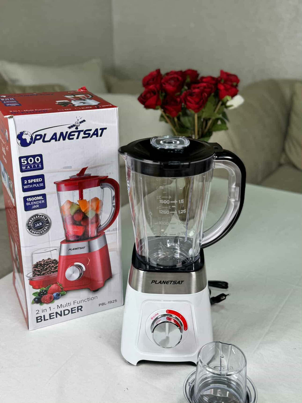 Blender Électrique 2 en 1 planetsat خلاط كهربائي PLANETSAT – عملي وأنيق لكل مطبخ